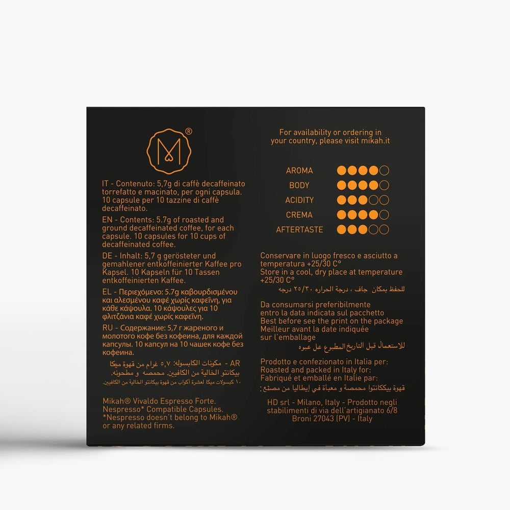 Tempo Kit - 100 Capsules for Nespresso® system Piccanto N.5 Decaffeinato and Free Capsule Holder