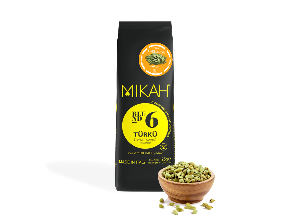 
                  
                    TÜRKÜ N.6 | KIT DEGUSTAZIONE | Caffè turco aromatizzato al Pistacchio, Cocco, Cardamomo, Cardamomo&Cannella e Mastiche di Chios  (5x 125gr)
                  
                