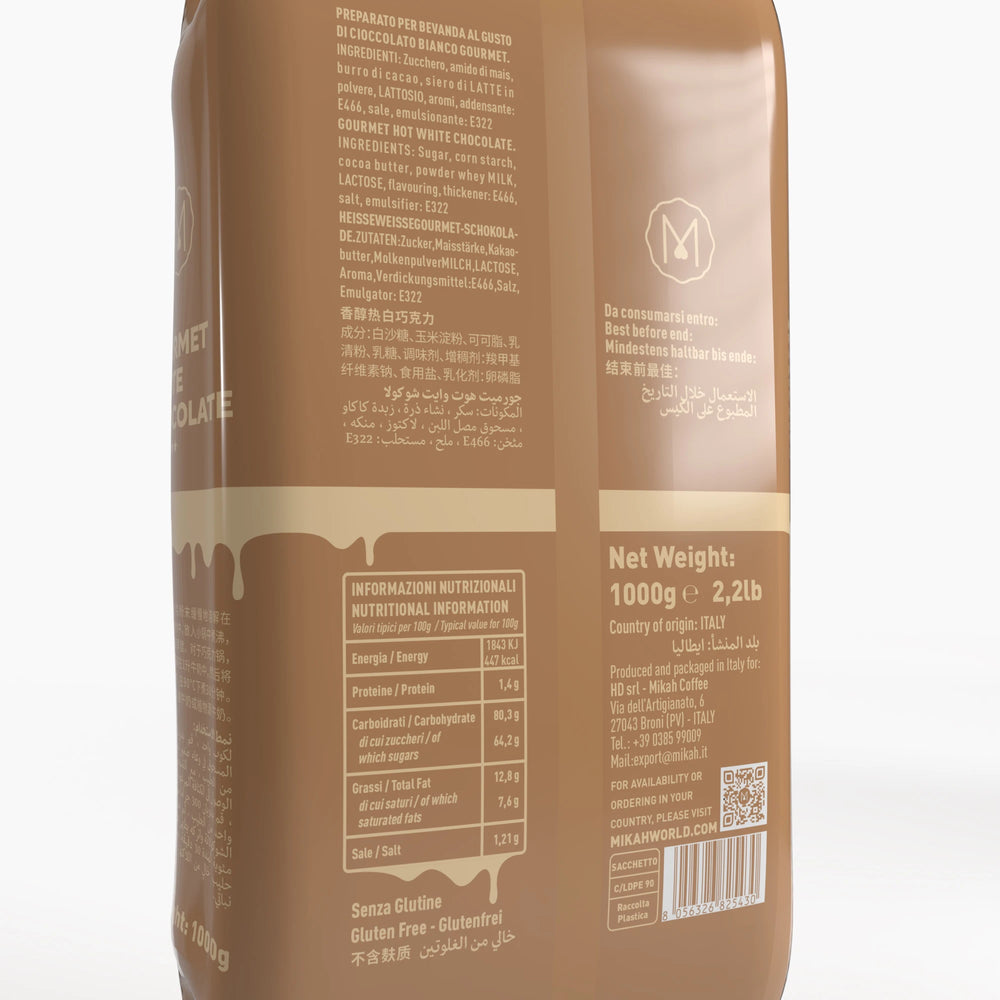 Cioccolata Bianca Calda - Uso Professionale - Sacchetto da 1 kg